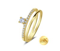 14K Gold Ring 14KY-NSR-4158 (MOQ 10 pcs)